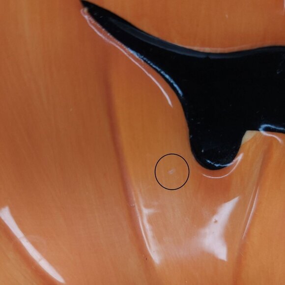 Fitz and Floyd Halloween Snack Plate Cat Jack O‎ Lantern Canape Serving READ - Picture 7 of 7